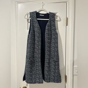 Blue and white long vest by Tart